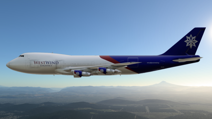 Boeing 747-200F Side View